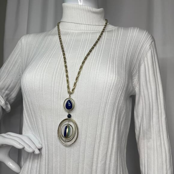 Chico's silver tone pendant necklace chunky chain link signed costume jewelry - Picture 12 of 14